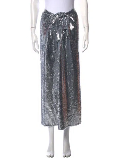 Pre-owned Rabanne Patterned Long Skirt In Grey