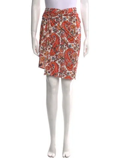 Pre-owned Rabanne Patterned Midi Length Skirt W/ Tags In Orange