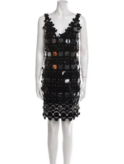 Pre-owned Rabanne Patterned Mini Dress In Black