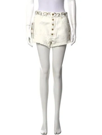 Pre-owned Rabanne Patterned Mini Shorts In White