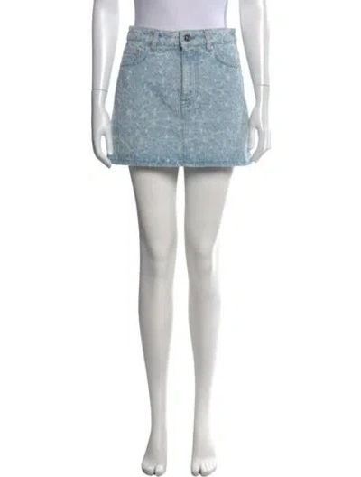 Pre-owned Rabanne Patterned Mini Skirt In Blue