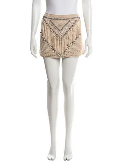 Pre-owned Rabanne Patterned Mini Skirt In Neutrals