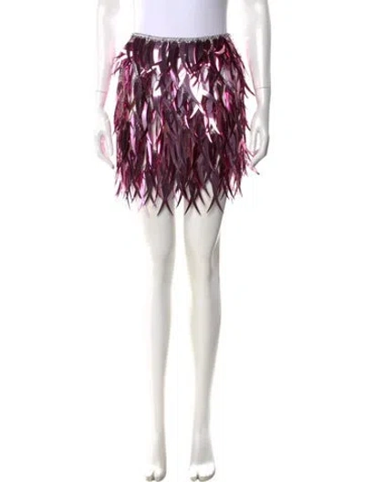 Pre-owned Rabanne Patterned Mini Skirt In Pink