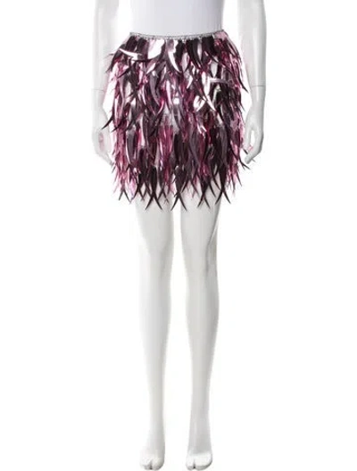 Pre-owned Rabanne Patterned Mini Skirt In Pink