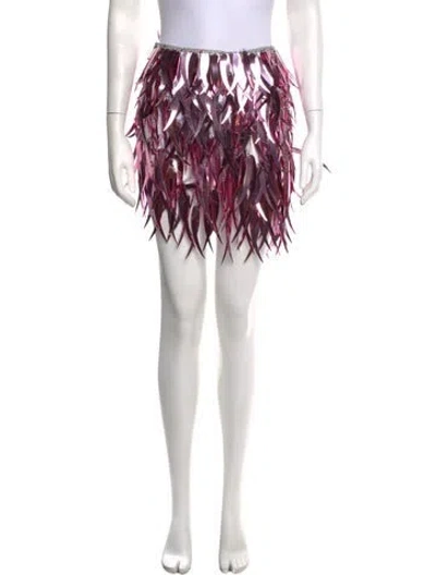 Pre-owned Rabanne Patterned Mini Skirt In Pink