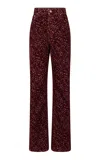 Rabanne Patterned Straight-leg Pants In Burgundy