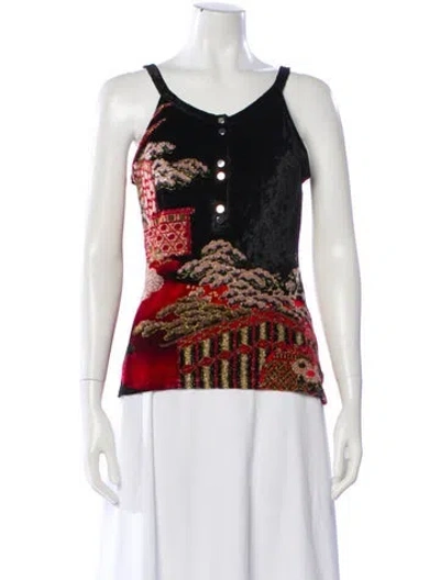 Pre-owned Rabanne Patterned V-neck Top In Multi
