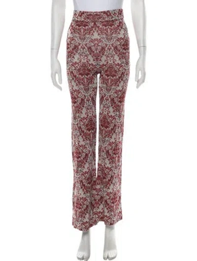 Pre-owned Rabanne Patterned Wide Leg Pants In Red