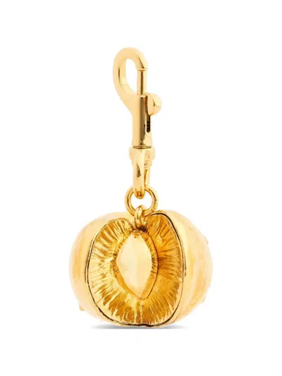 Rabanne Peach Bag Charm In Gold