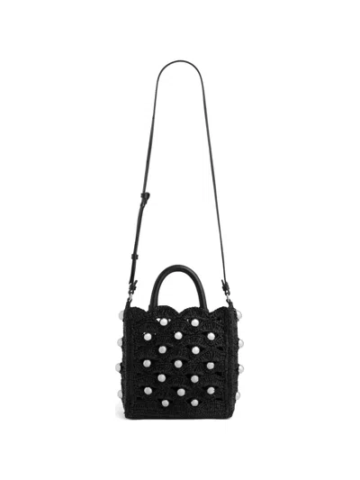 Rabanne Pearl-embellished Tote Bag In Black