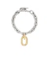 Rabanne Silver-colored Necklace With Pendant And Engraved Logo In Brass Woman In White