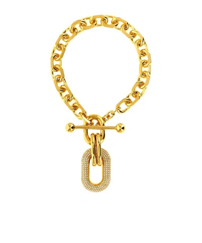 Rabanne Crystal-pendant Chunky-link Necklace In Gold