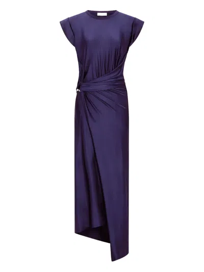 Rabanne Piercing-detail Midi Dress In Blue