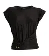 Rabanne Asymmetric Gathered-detail Blouse In Black In Schwarz