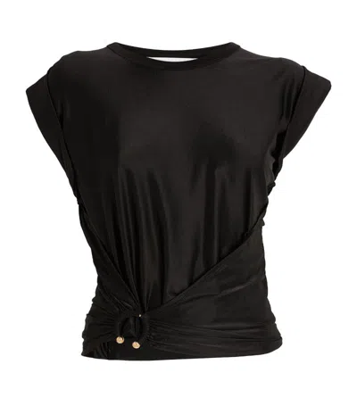 Rabanne Piercing-detail T-shirt In Black