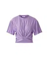 Rabanne Cropped T-shirt With Piercing Detail In Lilac