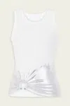 Rabanne Embellished Metallic Ribbed Stretch-cotton Jersey Tank