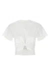 Rabanne Crew-neck Cotton T-shirt With Metal Ring Detailing In White