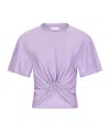 Rabanne Cropped T-shirt With Piercing Detail In Purple