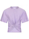 Rabanne Cropped T-shirt With Piercing Detail In Violett