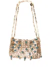 Rabanne 1969 Nano Pils Shoulder Bag With Embellishments In Gold