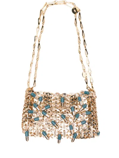 Rabanne Pill-charm Chain Shoulder Bag In Gold
