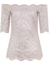 Rabanne Pink Lace Top With Lurex Detailing