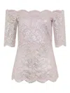 Rabanne Pink Lace Top With Lurex Detailing In Neutral