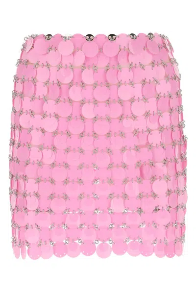 RABANNE PINK MAXI SEQUINS MINI SKIRT