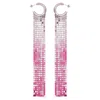 Rabanne Pink Mesh Long Hoop Earring