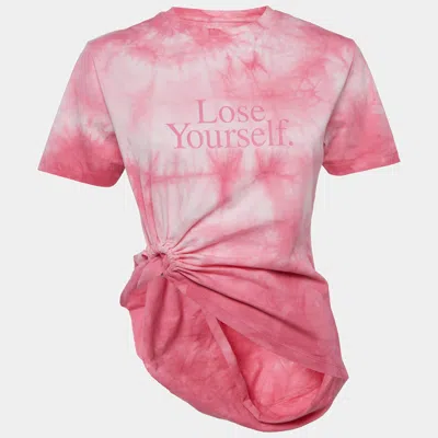 Rabanne Pink Tie-dye Cotton Asymmetric T-shirt