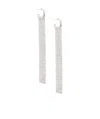 Rabanne Silver Tone Pixel Chain Mail Earrings In White