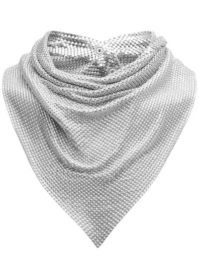 Rabanne Pixel Chainmail Scarf In Silver