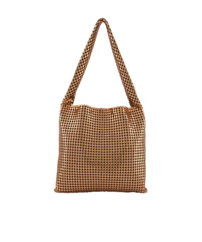 Rabanne Pixel Chainmail Tote Bag In Brown