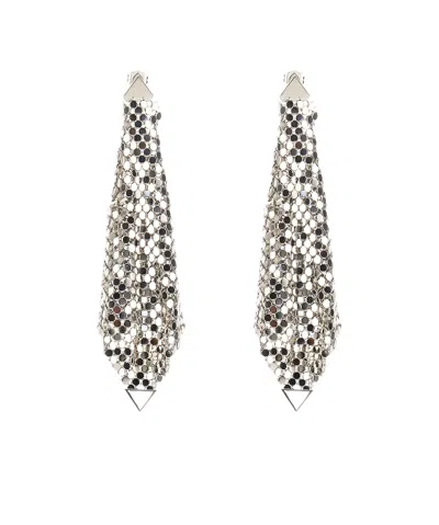 Rabanne Pixel Earrings In Silver