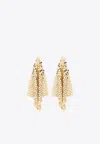 Rabanne Cascading Metallic Mesh Earrings With Triangular Accents In Gold