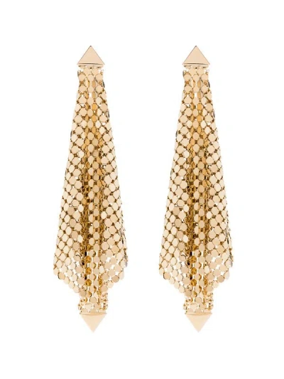 Rabanne Pixel Flow Spiral Gold-colored Brass Earrings