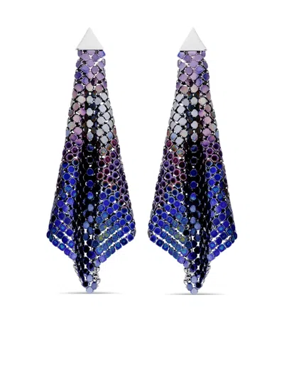 Rabanne Pixel Flow Tie-dye Earrings In Blue