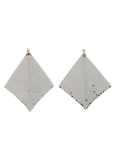 Rabanne Pixel Flow Triangular Brass Earrings In Metallic