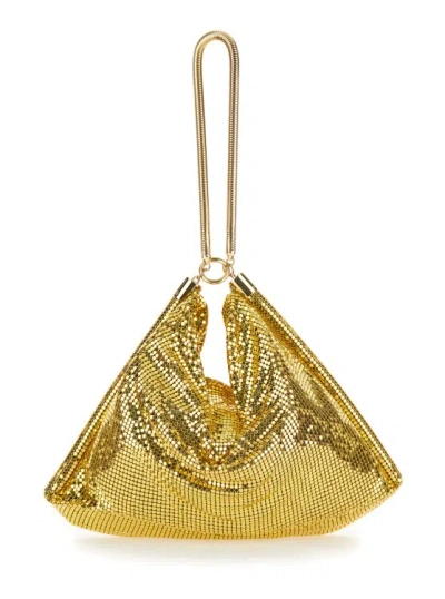 Rabanne Pixel' Gold Handbag In Metal Mesh