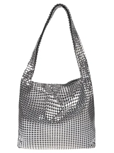 Rabanne Pixel Hobo Bag In Silver