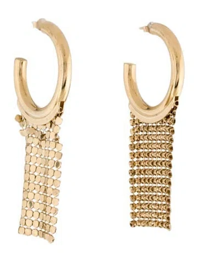 Pre-owned Rabanne Pixel Hoop Drop Earrings In Multi