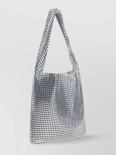 Rabanne Pixel Chainmail Shoulder Bag In Silver