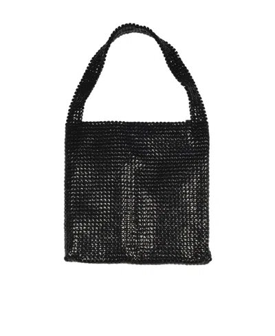 Rabanne Pixel Mesh Shoulder Bag In Black