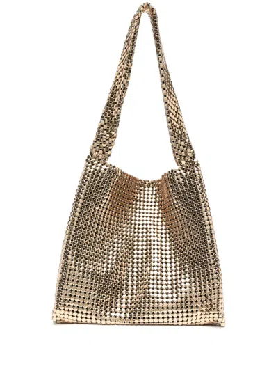 Rabanne Pixel Tote Bag In Gold