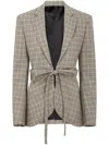 Rabanne Plaid Check Fitted Jacket In Neutrals