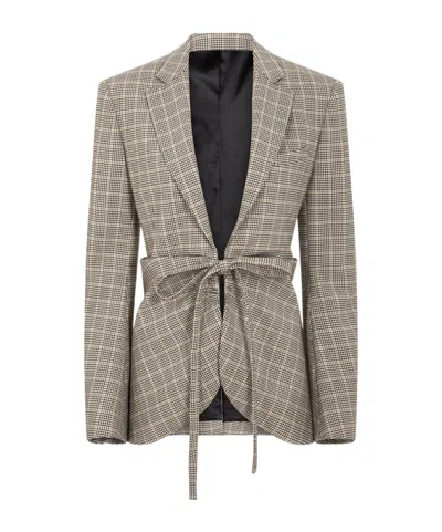 RABANNE PLAID CHECK FITTED JACKET