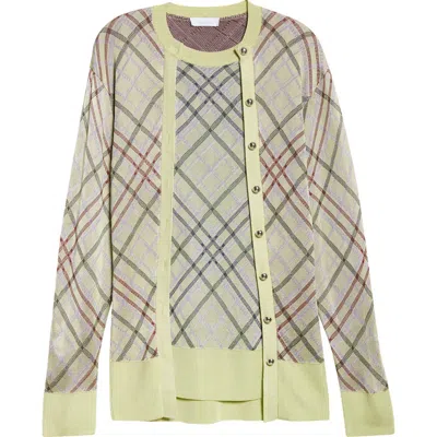 Rabanne Plaid Long Sleeve Sweater In Almond Check