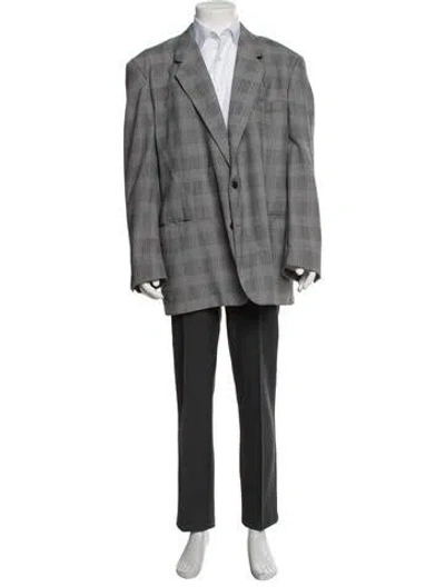 Pre-owned Rabanne Plaid Print Blazer In Gray