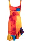 Rabanne Bedrucktes Minikleid In Red